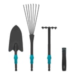 Trädgårdsredskap 3-i-1, V-Fix system | Lövkratta, spade och handkratta