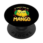It Takes Two To Mango Funny Fruit Tango Romantic Food Pun PopSockets Support et Grip pour Smartphones et Tablettes