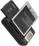External Mobile Phone Battery Desktop Charger Kit USB Port LCD Display - Black
