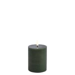 Uyuni - LED pillar candle Olive green, Rustic 7,8x10 cm (UL-PI-DG-C78010)