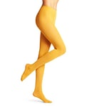 FALKE Women's Pure Matt 50 DEN W TI Semi-Opaque Plain 1 Pair Tights, Yellow (Amber 1851) new - eco-friendly, M-L