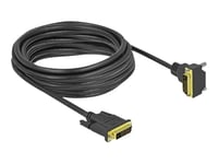 Delock - Dvi-Kabel - Dubbel Länk - Dvi-D (Hane) Rak Till Dvi-D (Hane) Vinklad - 5 M - Tumskruvar, Guldblinkade Kontakter - Svart