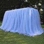 Multi Colors Table Skirt Tulle Party Tablecloths Accessories Sky Blue