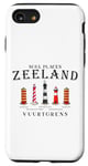Coque pour iPhone SE (2020) / 7 / 8 Zélande, côte de la mer du Nord Pays-Bas, phares dessin