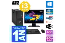 Fujitsu Unité Centrale Pc tour fujitsu p720 ecran 27" intel i3-4130 ram 8go ssd 480go windows 10 wifi