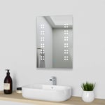 Xinyang Bathroom Wall Mirror with LED Lights,with Demister Pad,IP44 Waterproof Dustproof (Dot, 500x700)