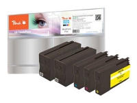 Peach Spar Pack Plus - 5-pack - XL-kapacitet - svart, gul, cyan, magenta - kompatibel - bläckpatron (alternativ för: HP 950XL, HP 951XL) - för HP Officejet Pro 251dw, 276dw, 8100, 8600, 8610, 8620, 8630