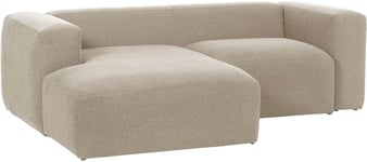 Blok, Sofa med chaiselong, Venstrevendt, Stof by Kave Home (H: 69 cm. B: 240 cm. L: 174 cm., Beige)