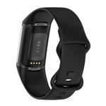 Fitbit Charge 5 enkelt TPU-klockarmband - Svart / Storlek: S Svart