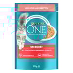 PURINA ONE SterilCat - Ekonomipack: 52 x 85 g Lax & morötter