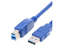Helos 014682, 1,8 M, Usb A, Usb B, Usb 3.2 Gen 1 (3.1 Gen 1), Hane/Hane, Blå