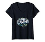 Womens Gamer gaming console level nerd V-Neck T-Shirt