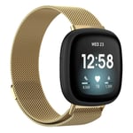 Milanese Loop Armband Fitbit Versa 4/Sense 2 Guld (Storlek: S)