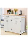 Kitchen Trolley Cart with Drawers and Cabinets
