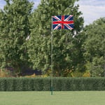 Storbritanniens flagga och flaggstång 5,55 m aluminium