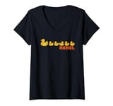 Womens Don't go with the flow, REBEL, rubber duck V-Neck T-Shirt
