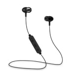 Fashion Bluetooth Earphone, Wireless Bluetooth Earphone Magnet Earbud, with Microphone Stereo Auriculares Bluetooth Earpiece Neckband, for Phone/Gym Office (Color : Black)