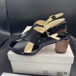 Jimmy Choo 'Aix’ 65 Black Block Mid Heels Sandals Size Uk 5.5 Eu 38.5 Rrp £595