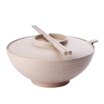 1 Set Ramen Skål Japansk Nudelskål Instantnudlar Skål Med Trästickor Och Sked 22.5x18cm (Färg slumpmässig) Color random 22.5x18cm