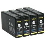 4 Yellow XL Ink Cartridges to replace Epson T7904 (79XL) non-OEM / Compatible