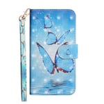 Sony Xperia L4 Phone Case, Shockproof 3D PU Leather Notebook Wallet Phone Case Soft TPU Bumper Shell Flip Folio Protective Cover for Sony Xperia L4 with Magnetic Stand Card Holder, Blue Butterflies