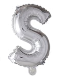 Folie ballong Sølv 41 cm -  Bokstaven S
