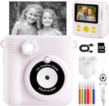 Kids Camera for Girls, Instant with Print White Set 