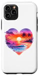 Coque pour iPhone 11 Pro Beachy Blue Ocean Beach Wave Purple Pink Sunset Beach Themed