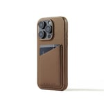 Mujjo Wallet Leather Case för iPhone 16 Pro Tan brunt läder