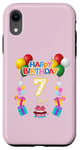 iPhone XR Seven 7yr 7th Birthday Happy Boys Girls 7 Years Old Party Case