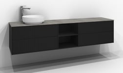 Tvättställsskåp Svedbergs Epos 2x80 lådor vänster, 40 öppen, 2x80 lådor höger Rand