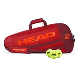 HEAD Core 3R Pro Sac pour Raquette de Tennis, Rouge/Rouge foncé, L, Sac Triple