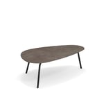 EMU - Terramare Large Coffee Table, Frame: Black, Top: Porcelain Stoneware, Emperador - Soffbord utomhus - Alfredo Chiaramonte,Marco Marin - Svart - Metall/Sten