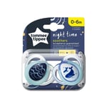 Tommee Tippee Night Time Soothers (0-6m) 2pcs