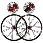 26 Inch Disc Brake Disc Mountain Bike Ball Flat Spoke Wheel Cutter Ring Hub 7,8,9,10,Speed Cassette Flywheel Disc Brake Wheel Set (Color : A)