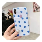 Love Heart For iPhone 6 6s 7 8 Plus X XR XS Max 11 Pro Max 5 5S SE Phone Case Wave Point Clear Soft TPU For iPhone X-AC3110 Blue-for iphone XR