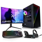 AWD-IT X= Infinity Intel i5 12400F 6 Core, Nvidia RTX 3060 12GB, 27" 240Hz Curved Monitor Package For Gaming