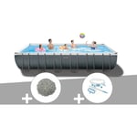 Intex - Kit piscine tubulaire Ultra xtr Frame rectangulaire 7,32 x 3,66 x 1,32 m + 20 kg de zéolite + Kit d'entretien