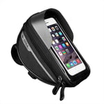 Waterproof Bicycle Handlebar Bag Bicycle Head Tube Handlebar Cell Mobile Phone Bag Holder Screen Phone Mount Bags Case For Cell Phone Gps Sat Nav And Other Edge Up To 6.5 Inch Devices Black