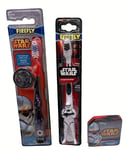 STAR WARS TOOTHBRUSH STORMTROOPER 3D STANDING&DARTH VADER SUCTION CUP+FACE CLOTH