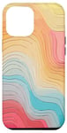 Coque pour iPhone 13 Pro Max Couleur pastel | Couleurs arc-en-ciel doublées, rayures et vagues