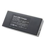 vhbw Chargeur de batterie double USB/micro-USB compatible avec Sony PLM-A35, PLM-A55 appareil photo, DSLR, action-cam + câble micro-USB