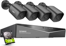 SANNCE 8 Channel 1080P Outdoor CCTV Camera System, 4pcs 1080P Weatherproof Home