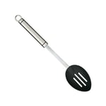 KitchenCraft Professional Slotted Spoon with Non Stick Safe Nylon Head, Stainless Steel, 35 cm, Silver/Black