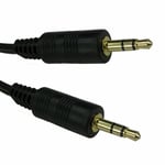 5m Mini 3.5mm Stereo Jack to Jack Audio Headphone Aux Cable Sound Lead Gold Plug