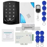 Door Access Control System, DIY Home Security NO Lock Doorbell Exit Button DC12V Power Supply with 10pcs keyfobs