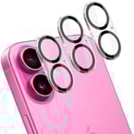 [3-Pack] iPhone 16 Linsskydd av Härdat Glas - Skydd för Kamera, Anti-Reptåligt