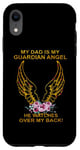 Coque pour iPhone XR Mon père est mon ange gardien, il veille sur mon dos