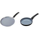 MasterClass MCCPCER24 Eco Induction Crepe/Pancake Pan with Healthier Chemical Non Stick & MCFPCER20 Eco Induction Frying Pan with Healthier Ceramic Chemical Non Stick, Small