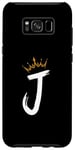 Coque pour Galaxy S8+ Queen King Lettre J – Lettre préférée avec alphabet couronne